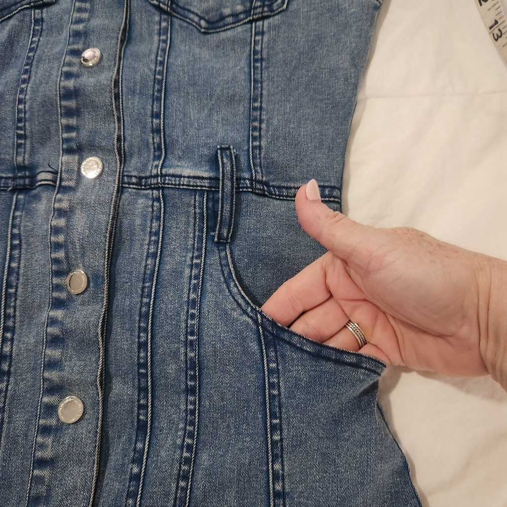 maniere de voir Jean dress Size 4 Denim Cotton Stretch Pockets - Picture 6 of 11